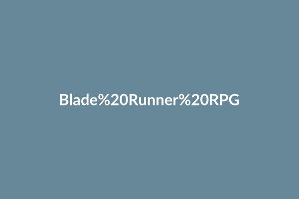 Blade Runner RPG